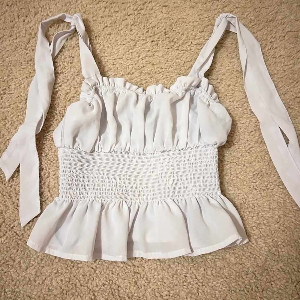 Forever 21 White Ruffled Camisole